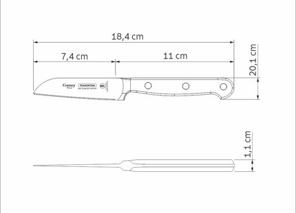 Tramontina Dishwasher-safe Wooden Handle 3" Peeling Knife