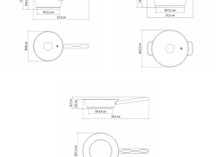 Tramontina 3 Pcs. Stainless Steel Cookware Set