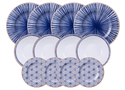 Abstratta 12 Pcs. Fine Porcelain Dinner Set